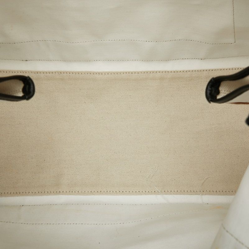 Balenciaga Navy Cabas M Tote White Black Canvas Leather
