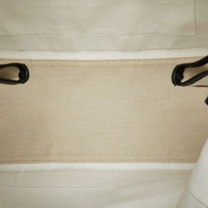 Balenciaga Navy Cabas M Tote White Black Canvas Leather