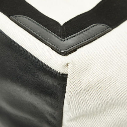 Balenciaga Navy Cabas M Tote White Black Canvas Leather