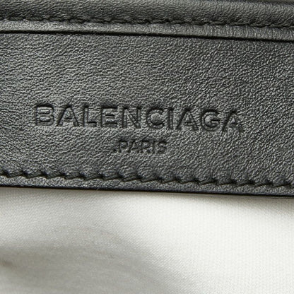 Balenciaga Navy Cabas M Tote White Black Canvas Leather