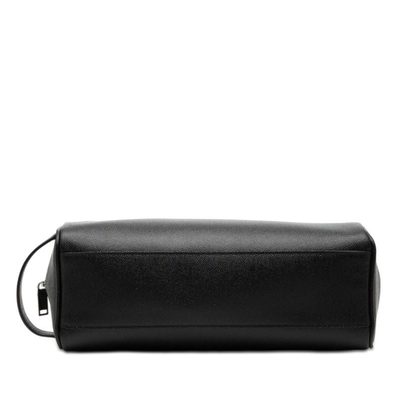 Saint Laurent Logo Second Travel Pouch Black Leather