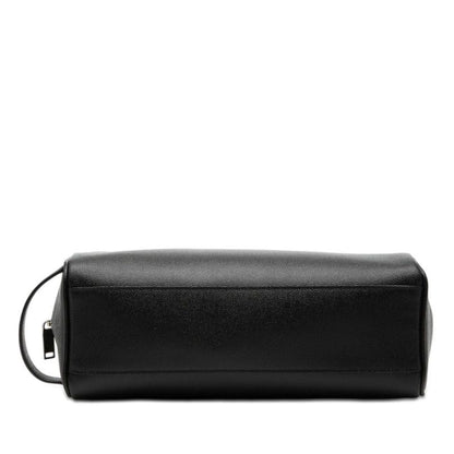 Saint Laurent Logo Second Travel Pouch Black Leather