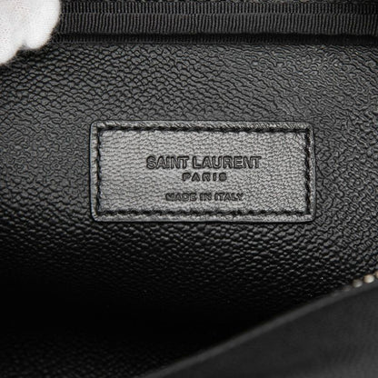 Saint Laurent Logo Second Travel Pouch Black Leather