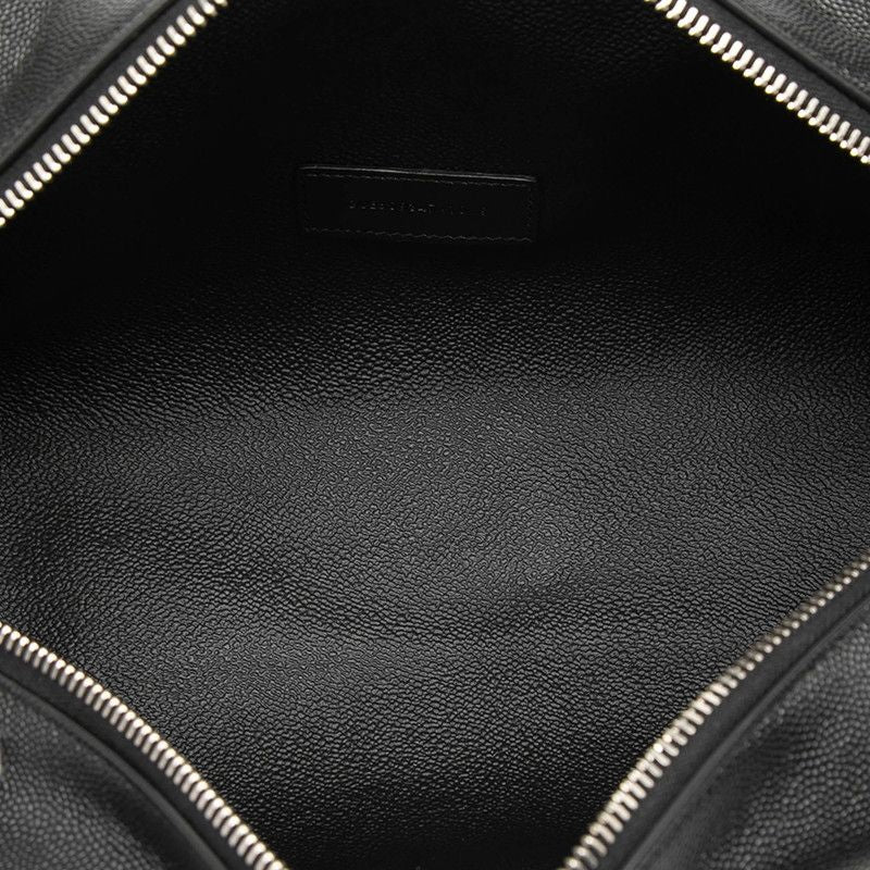 Saint Laurent Logo Second Travel Pouch Black Leather