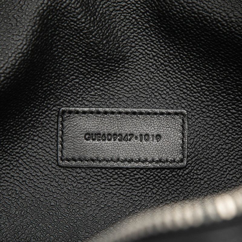 Saint Laurent Logo Second Travel Pouch Black Leather