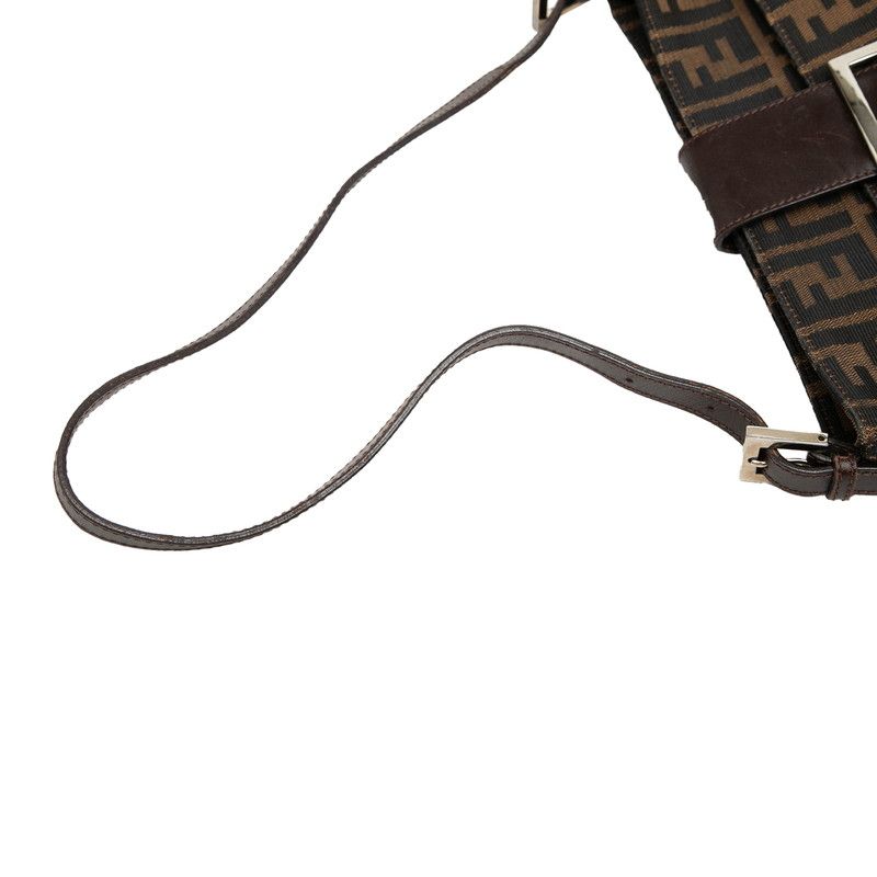 Fendi Zucca Mamma Bucket Shoulder Bag Brown Canvas Leather