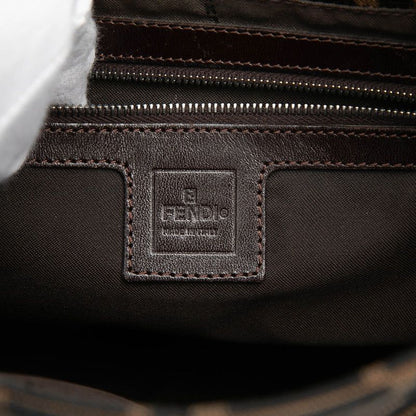 Fendi Zucca Mamma Bucket Shoulder Bag Brown Canvas Leather