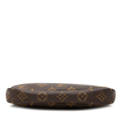 Louis Vuitton Monogram Pochette Pouch Handbag Brown Leather