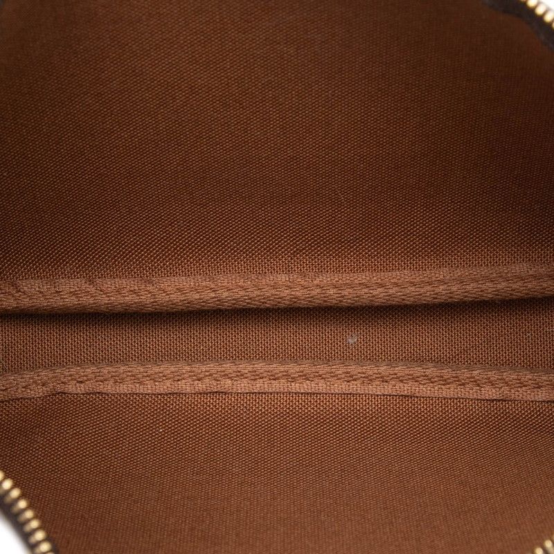 Louis Vuitton Monogram Pochette Pouch Handbag Brown Leather