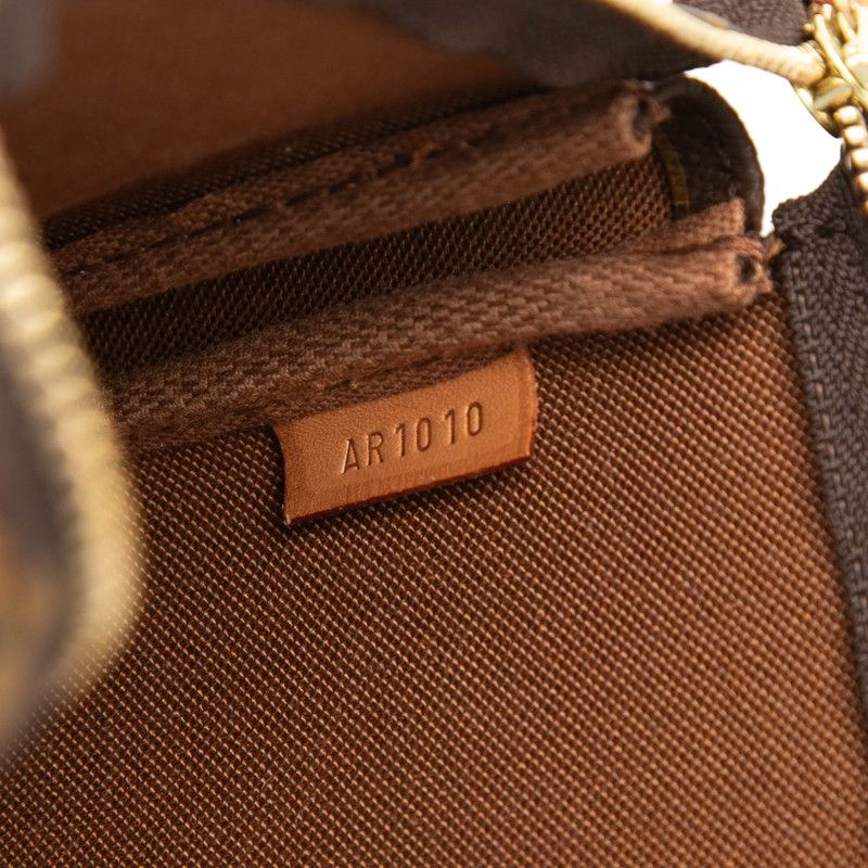 Louis Vuitton Monogram Pochette Pouch Handbag Brown Leather