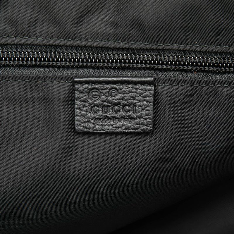 Gucci Sherry Line Boston Bag Black Gray Brown Leather