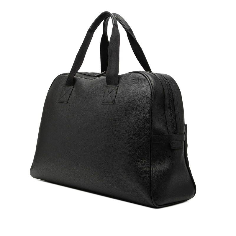 Gucci Sherry Line Boston Bag Black Gray Brown Leather