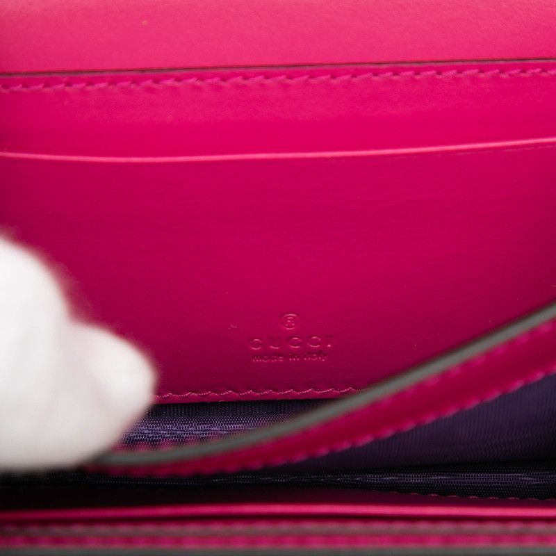 Gucci GG Marmont Matelasse Mini Chain 2-Way Shoulder Bag Pink Nylon Leather