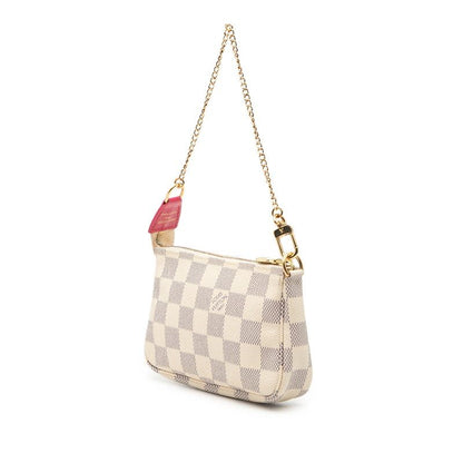 Louis Vuitton Damier Azur Vivienne Mini Pochette Pouch Mini Chain Handbag White