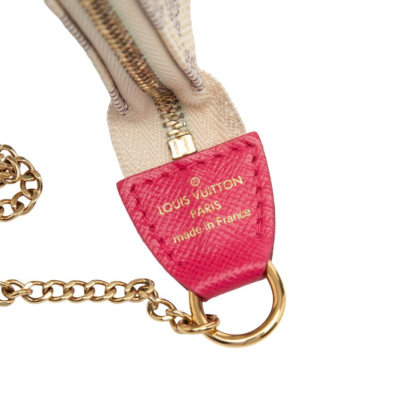 Louis Vuitton Damier Azur Vivienne Mini Pochette Pouch Mini Chain Handbag White