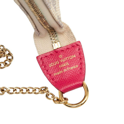 Louis Vuitton Damier Azur Vivienne Mini Pochette Pouch Mini Chain Handbag White