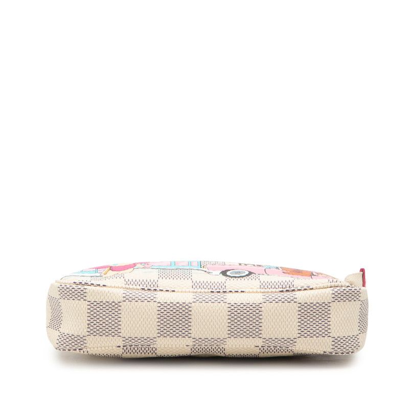 Louis Vuitton Damier Azur Vivienne Mini Pochette Pouch Mini Chain Handbag White