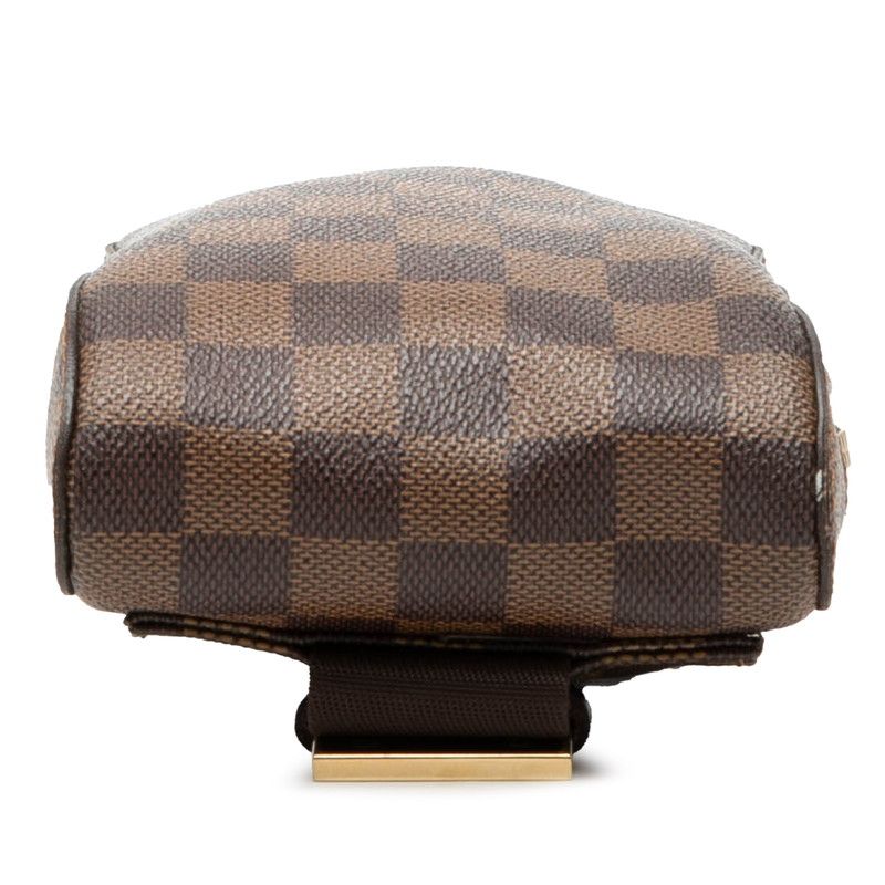 Louis Vuitton Damier Geronimos Shoulder Bag Brown Leather