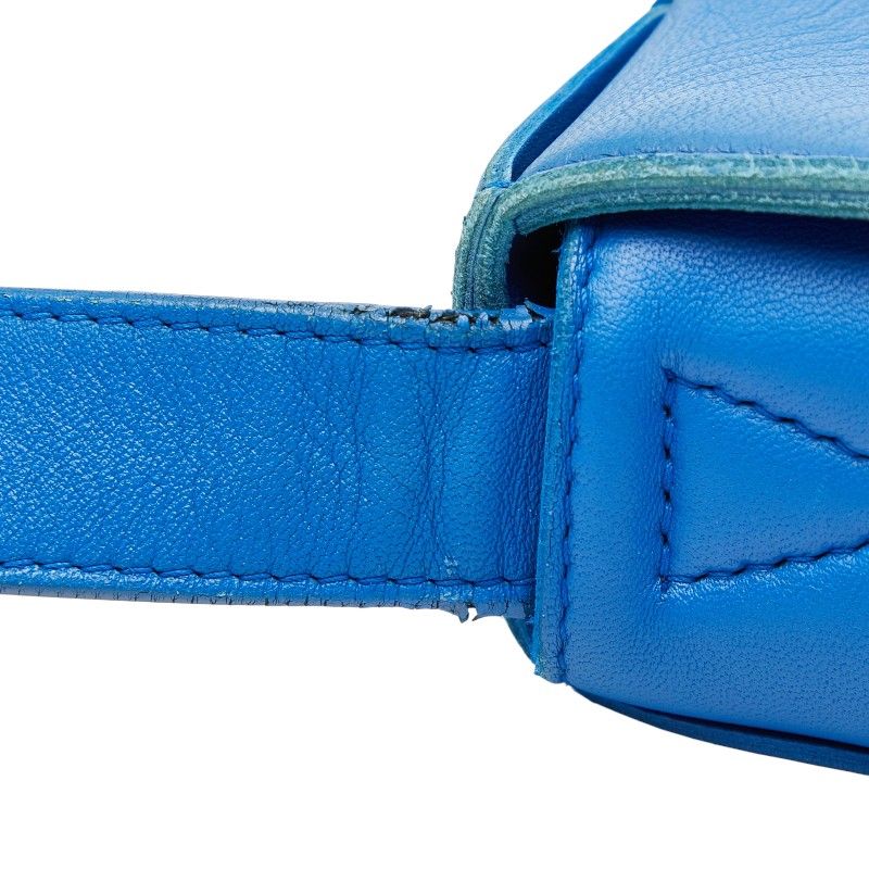 Bottega Veneta Maxi Intrecciato Cassette Crossbody Shoulder Bag Blue Leather