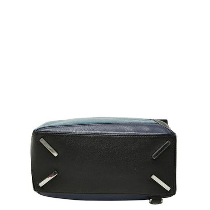 Loewe Anagram Puzzle Small 2-Way Shoulder Bag Navy Purple Bicolor Leather