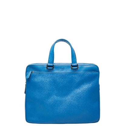 Fendi Business Briefcase Document Purse Light Blue Leather
