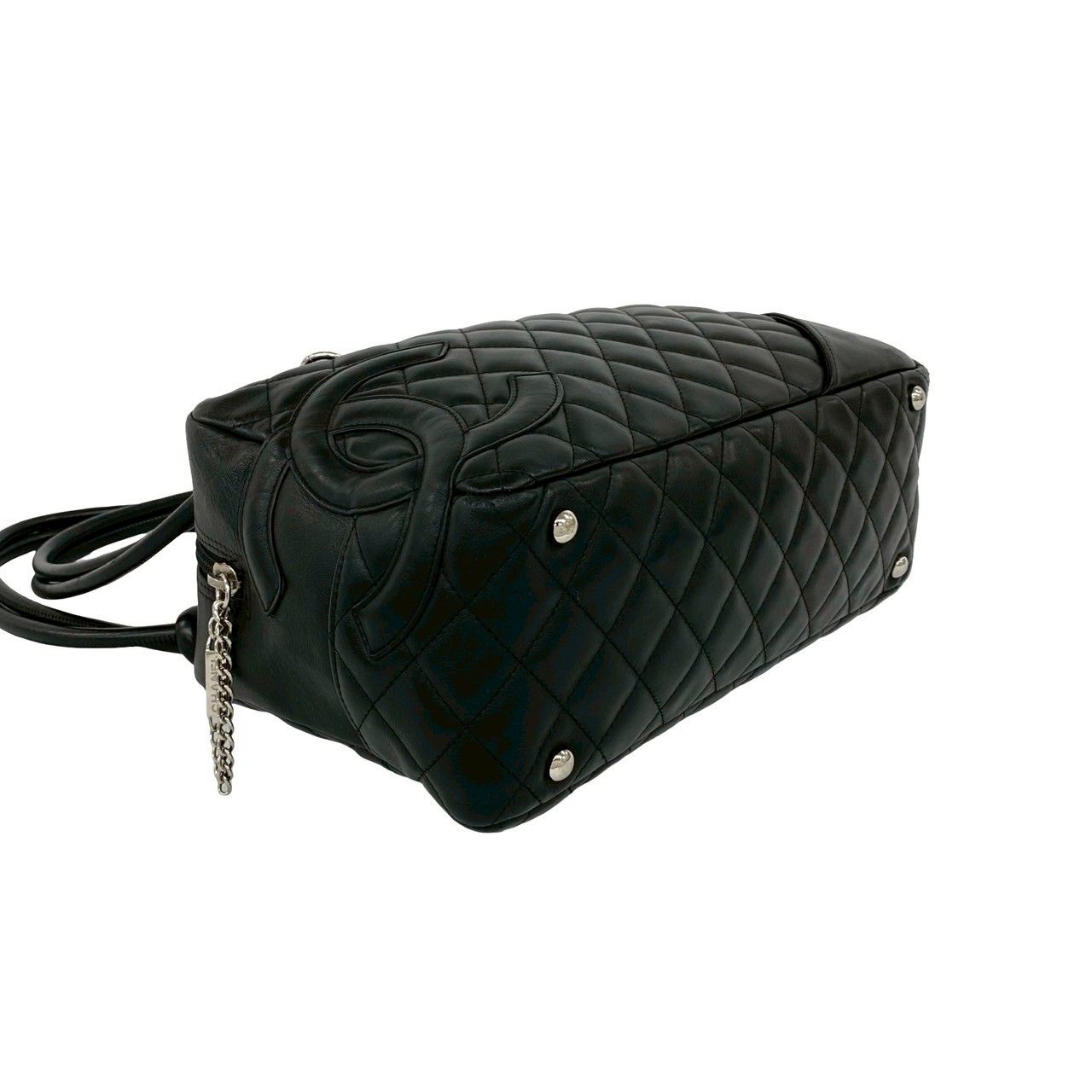Chanel Cambon Line CC Logo Leather Shoulder Bag Black — view 7