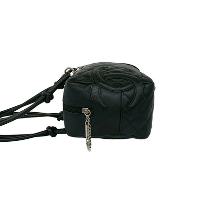 Chanel Cambon Line CC Logo Leather Shoulder Bag Black — view 5