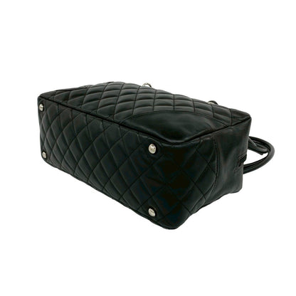 Chanel Cambon Line CC Logo Leather Shoulder Bag Black — view 8