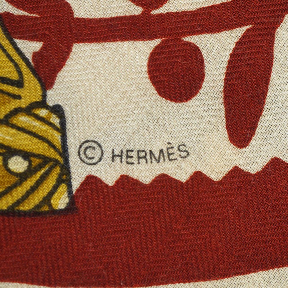 Hermes Triangle Etriers Jean Competition Remix Cashmere Silk Scarf Large — view 7