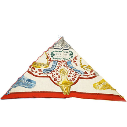 Hermes Triangle Etriers Jean Competition Remix Cashmere Silk Scarf Large — view 3