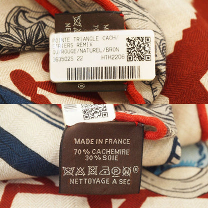 Hermes Triangle Etriers Jean Competition Remix Cashmere Silk Scarf Large — view 5