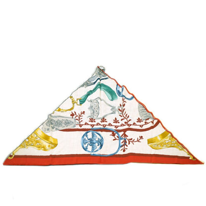 Hermes Triangle Etriers Jean Competition Remix Cashmere Silk Scarf Large — view 4
