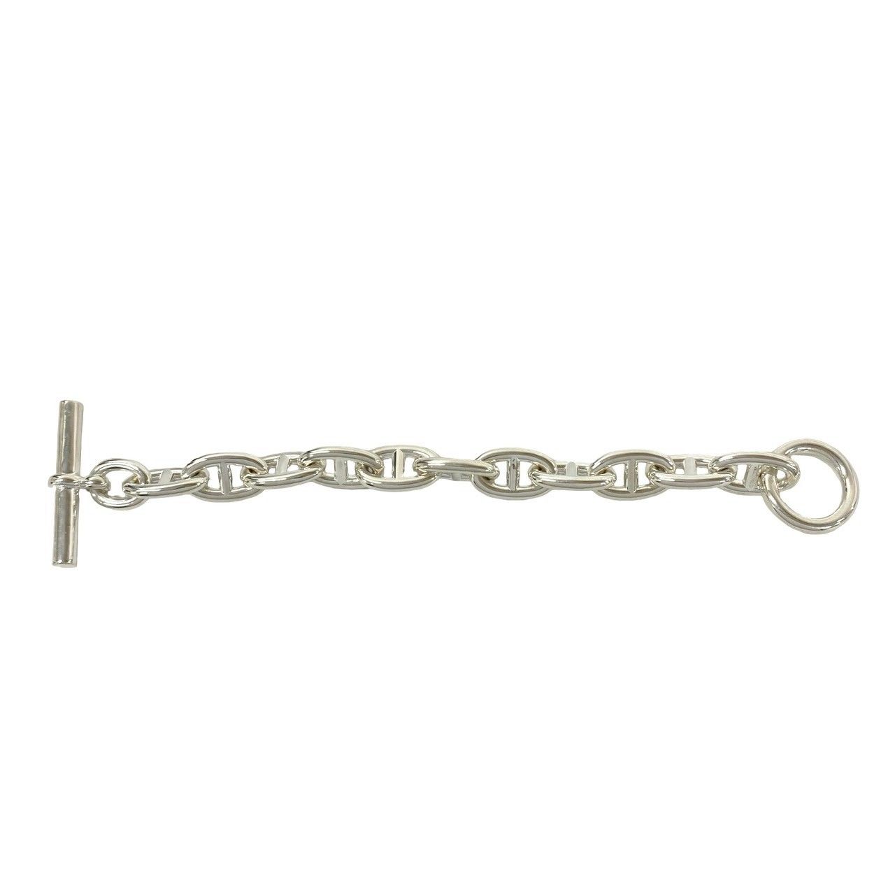 Hermes Chaine D'ancre TGM 11 Pieces 925 Sterling Silver Bracelet Chain Bangle — view 5