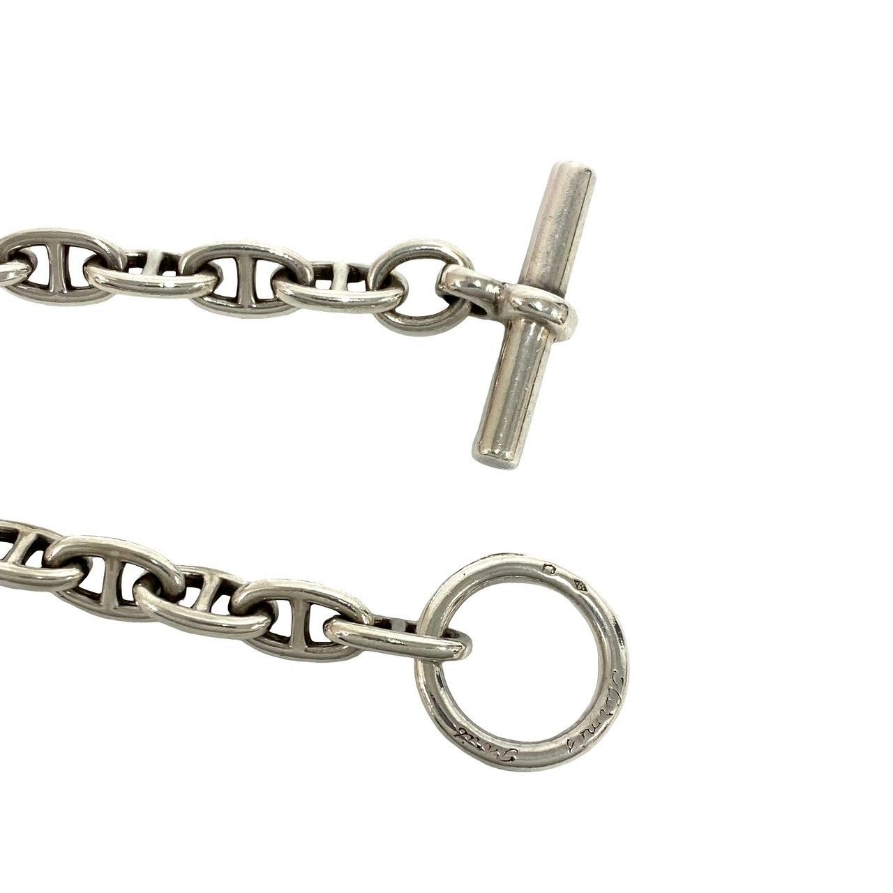 Hermes Vintage Chaine D'ancre PM 18 Links Cursive 925 Sterling Silver Bracelet — view 4