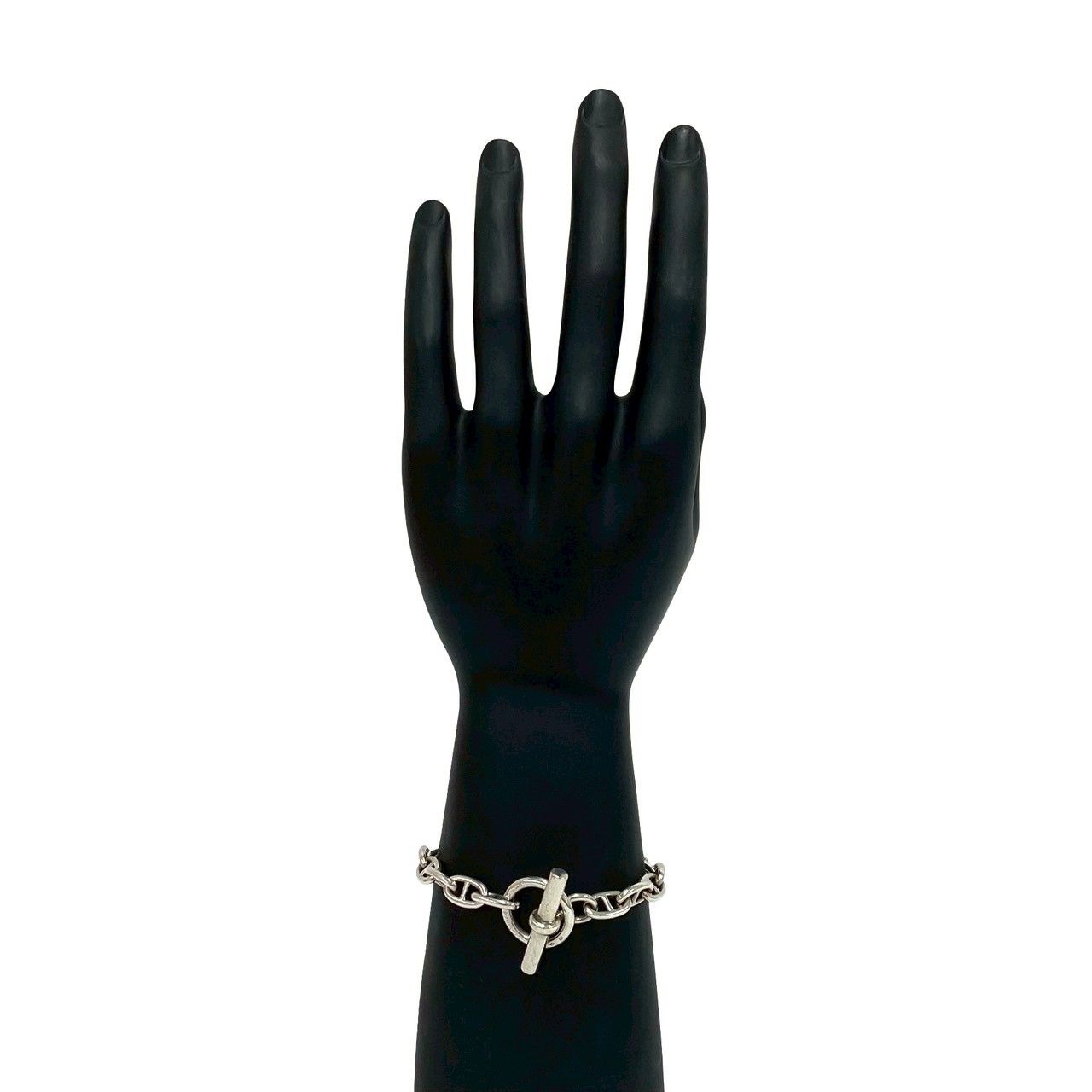 Hermes Vintage Chaine D'ancre PM 18 Links Cursive 925 Sterling Silver Bracelet — view 2