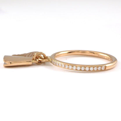 Hermes Ring Kelly Clochette PM Key Lock Points Half Circle Diamond Total 18k — view 3