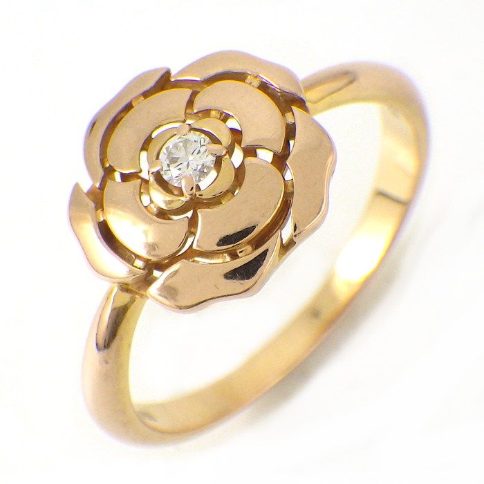Chanel Ring Camellia Point Diamond 18k Pink Gold