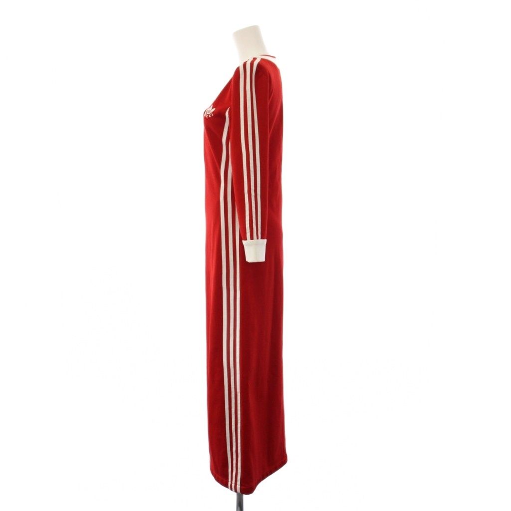 Gucci Adidas Originals V-neck Cotton Jersey Dress Long Sleeve S Red — view 2