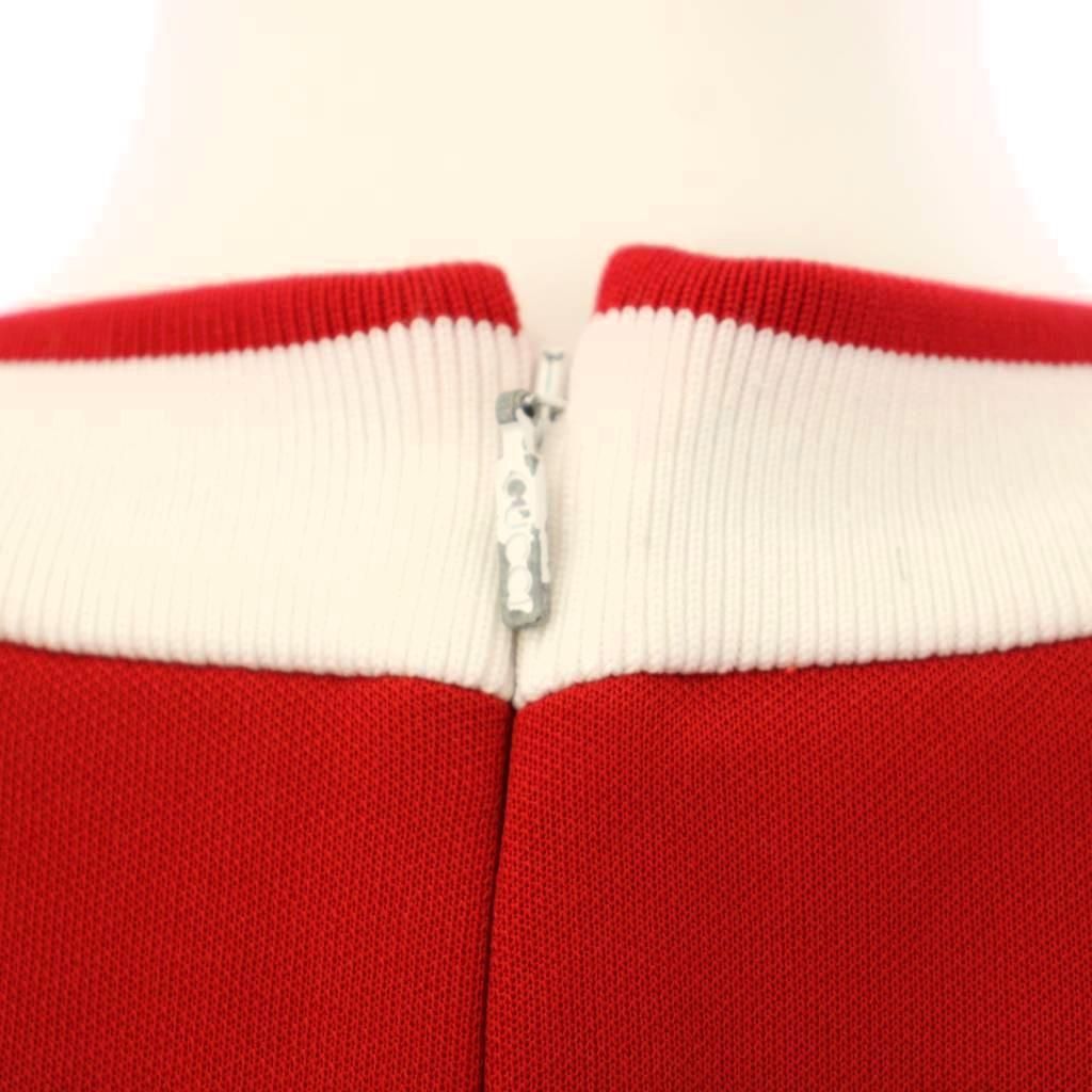 Gucci Adidas Originals V-neck Cotton Jersey Dress Long Sleeve S Red — view 5