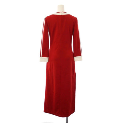 Gucci Adidas Originals V-neck Cotton Jersey Dress Long Sleeve S Red — view 3