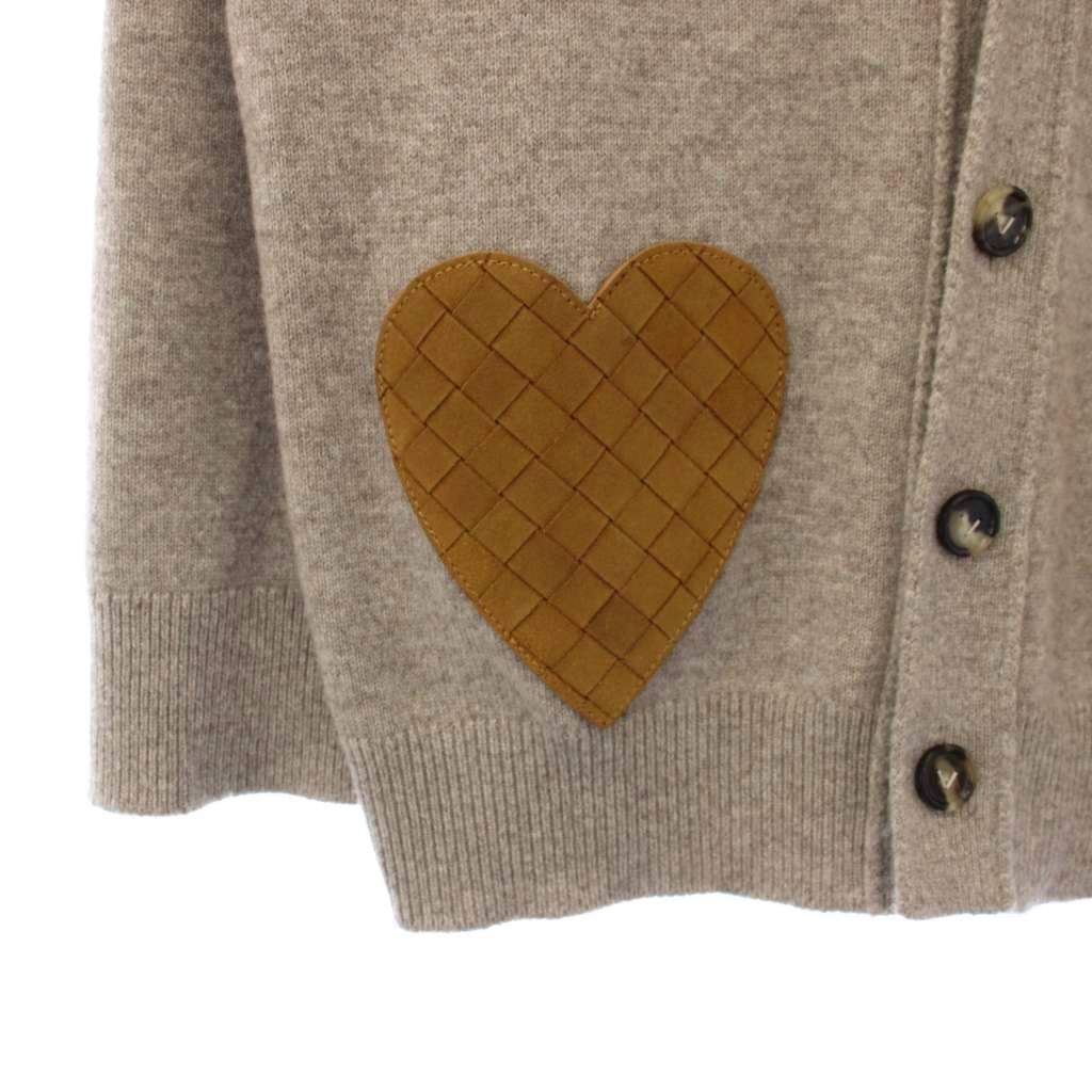 Bottega Veneta Cashmere Red Gun Knit Long Sleeve Intrecciato Heart XS Gray V2 — view 4