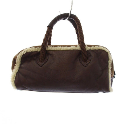 Fendi Shearling Handbag Zucca Pattern Brown an — view 2