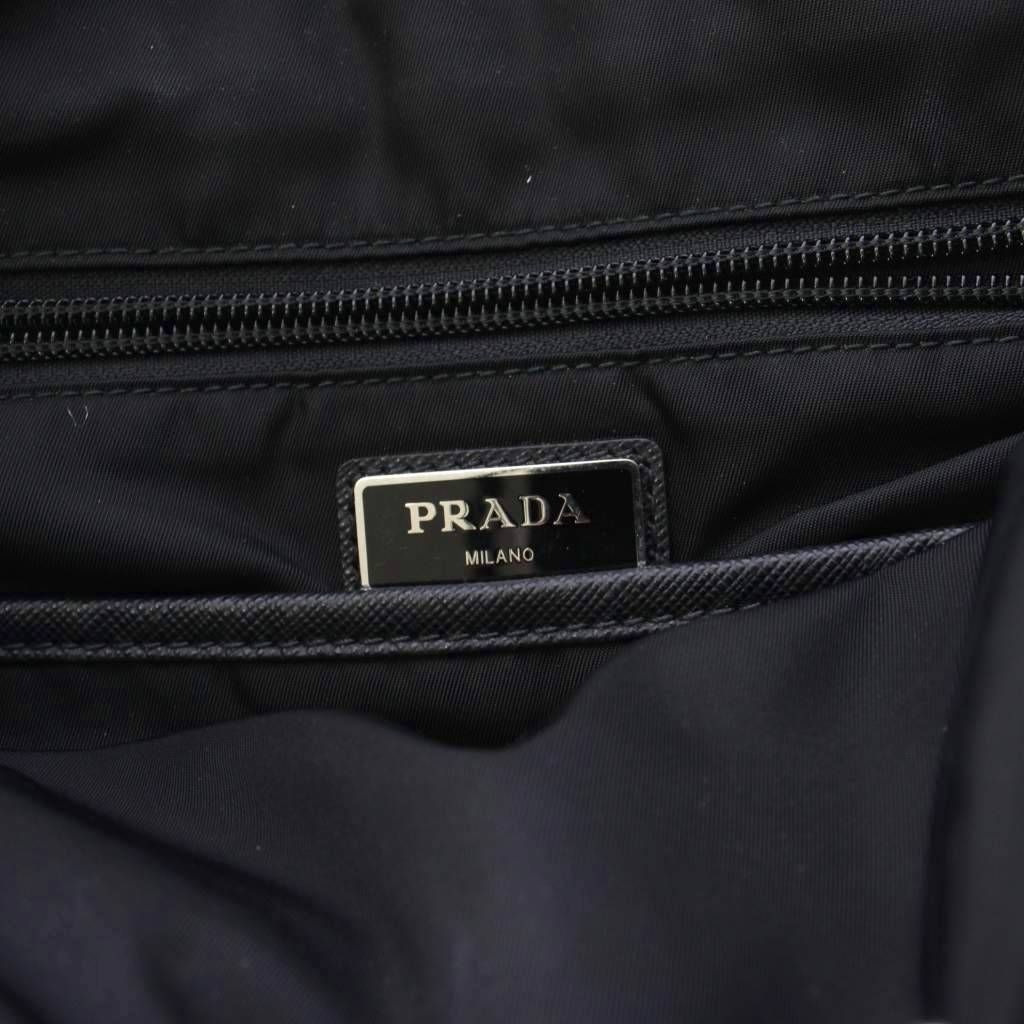 Prada Nylon Backpack Triangular Plate Black an — view 7