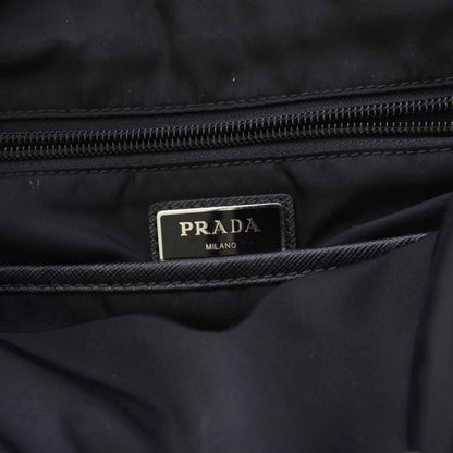 Prada Nylon Backpack Triangular Plate Black an — view 7