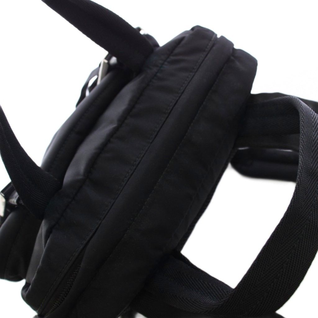 Prada Nylon Backpack Triangular Plate Black an — view 6