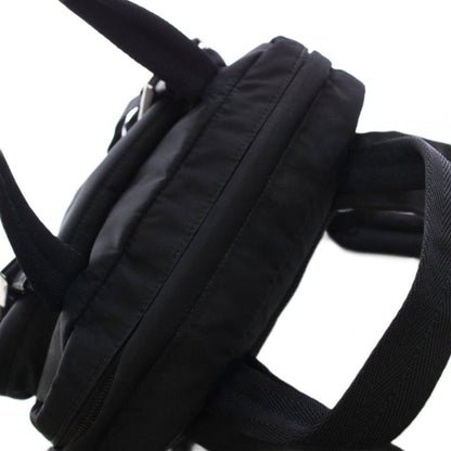 Prada Nylon Backpack Triangular Plate Black an — view 6