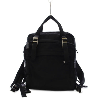 Prada Nylon Backpack Triangular Plate Black an