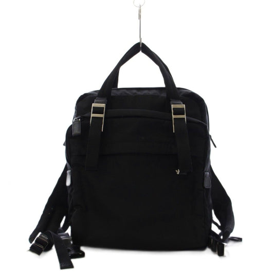 Prada Nylon Backpack Triangular Plate Black an