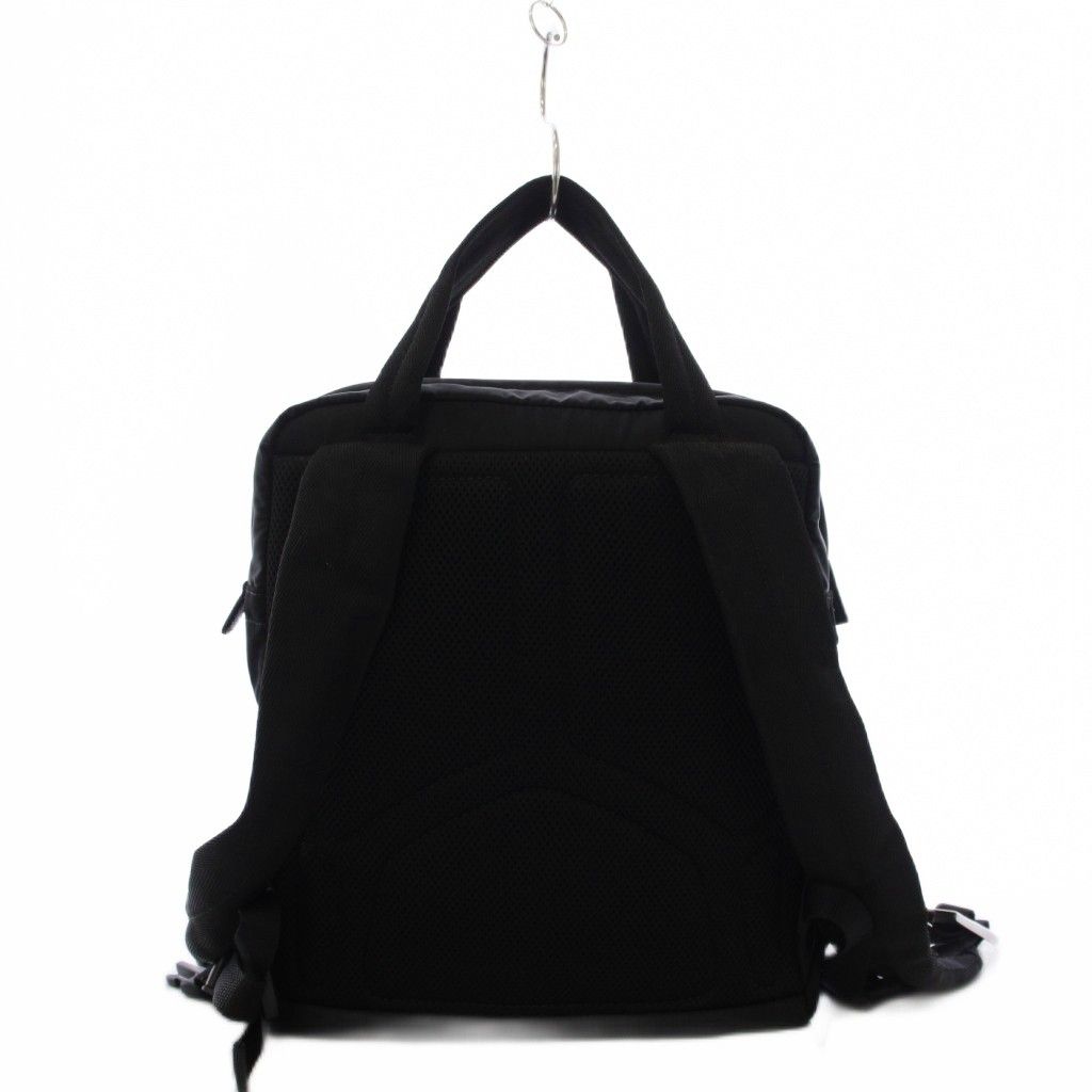 Prada Nylon Backpack Triangular Plate Black an — view 3