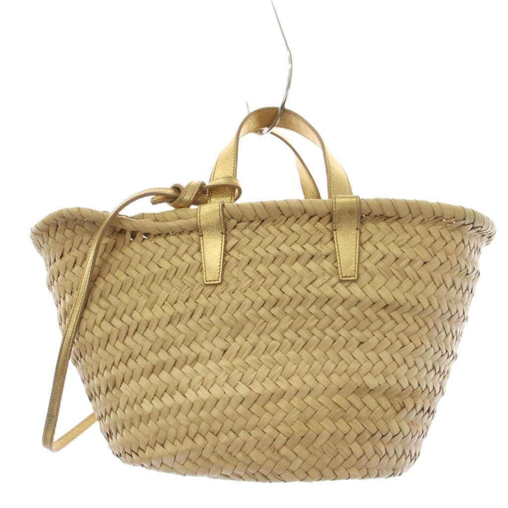 Celine Teen Triomphe Basket Tote Shoulder Bag 2-Way Beige an — view 2